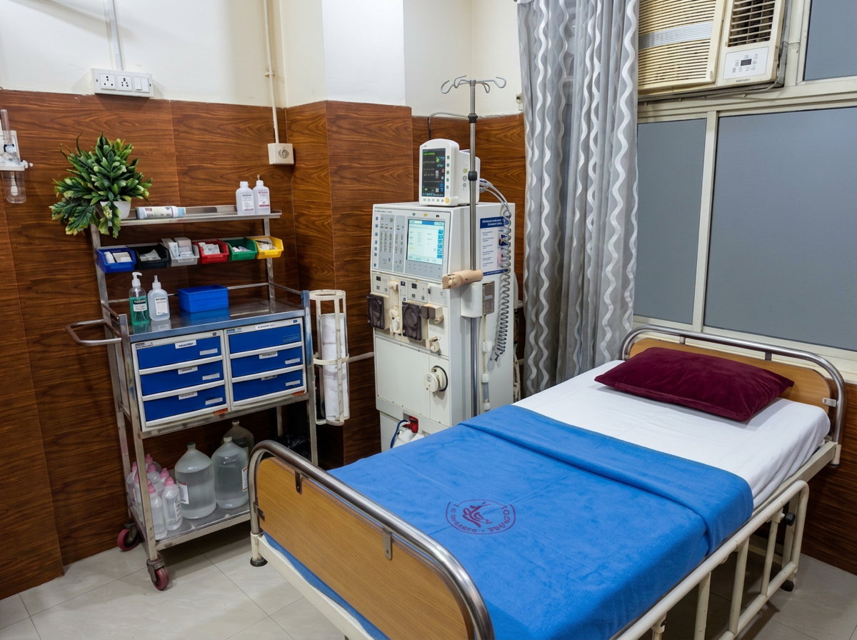 Dialysis Unit at Life Care Multispeciality Hospital with imported dialysis machine and patient bed