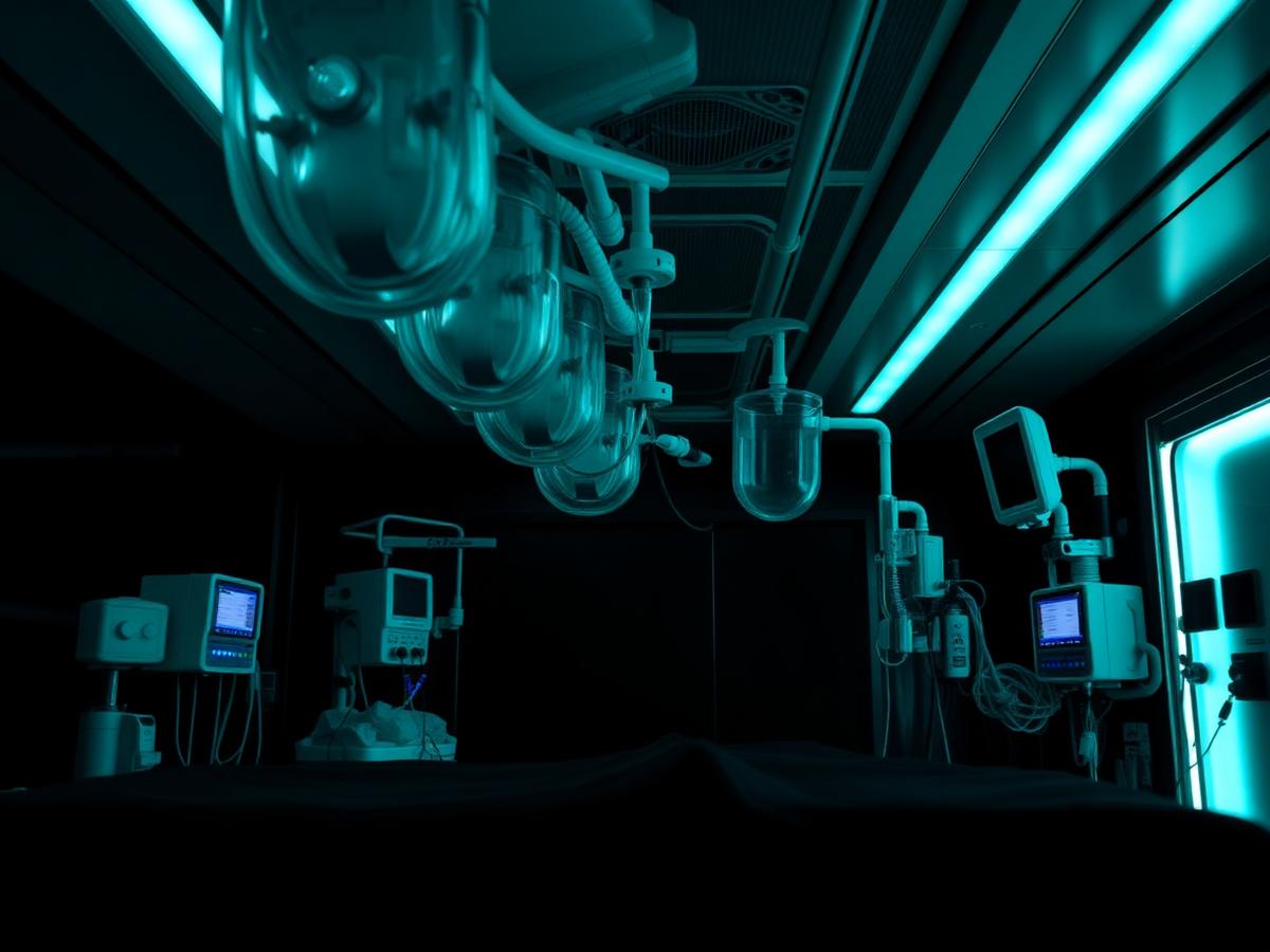 ICU with centralized oxygen and ventilator